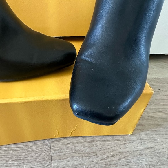 Black Slip on Mule Heels - Picture 3 of 5